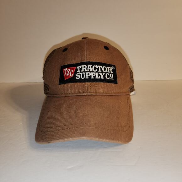 TSC TRACTOR SUPPLY Snapback Cap Unisex OS Brown Canvas Mesh Outdoor Workwear - Picture 3 of 8